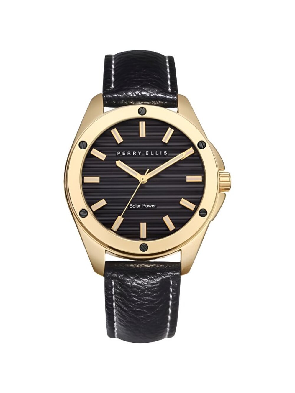 Solar Powered Mens Watch | Vegan Leather Water-Resistant Analog Wrist Watch